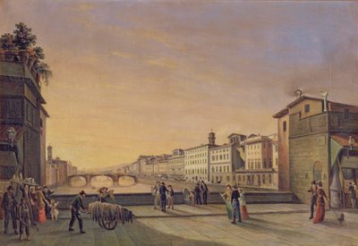 View of the Arno from the Ponte Vecchio, Florence by Guiseppe Gherardi